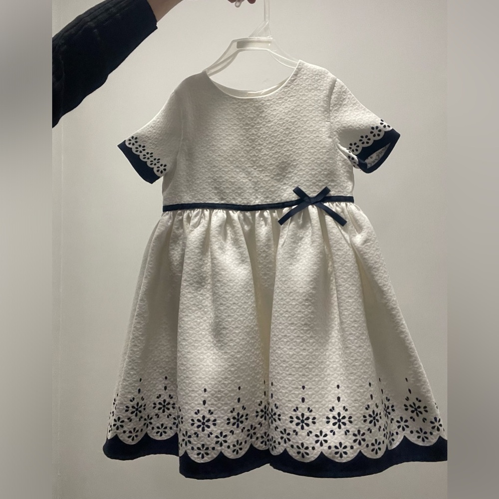 Elegant White and Black Kids Dress